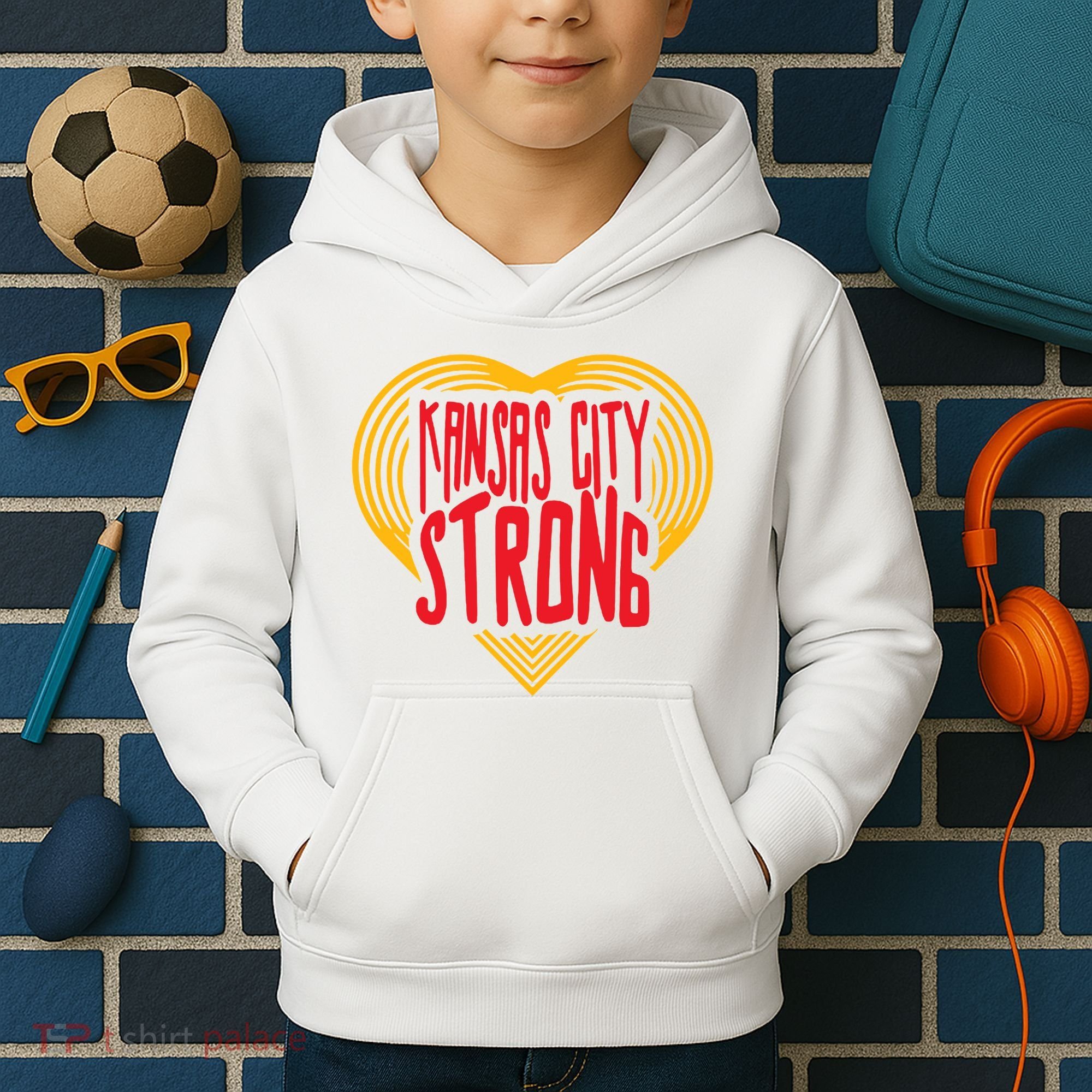 Kansas City Strong Heart Kids Hoodie