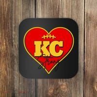 Kansas City Strong Football Heart Awareness Coaster thumb 0