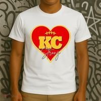 Kansas City Strong Football Heart Awareness T-Shirt thumb 3