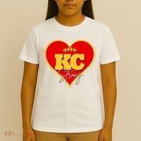 Kansas City Strong Football Heart Awareness T-Shirt thumb 4