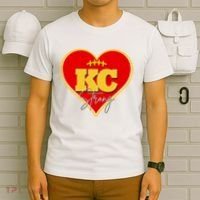 Kansas City Strong Football Heart Awareness T-Shirt thumb 6