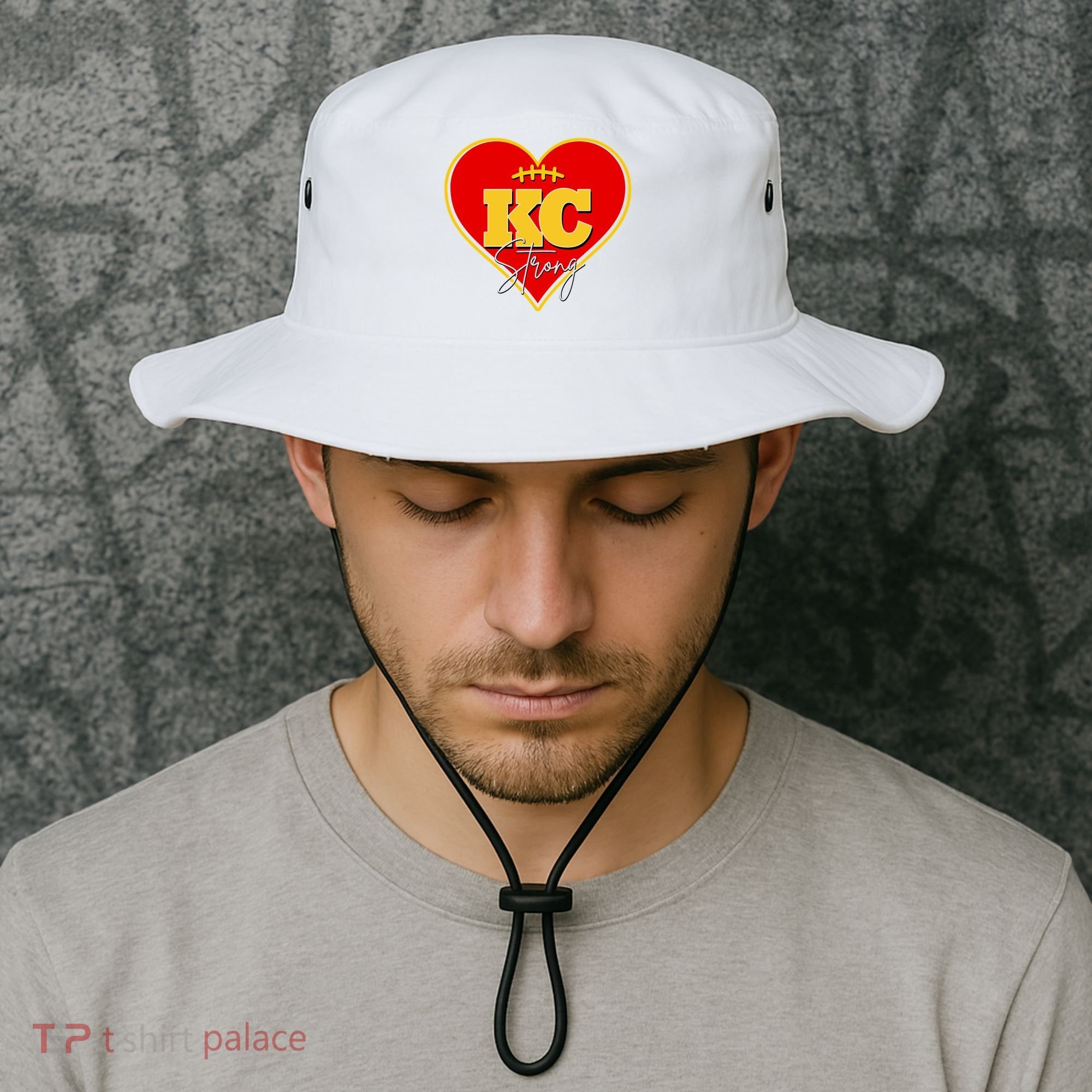 Kansas City Strong Football Heart Awareness Bucket Hat