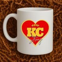 Kansas City Strong Football Heart Awareness Coffee Mug thumb 2