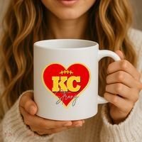 Kansas City Strong Football Heart Awareness Coffee Mug thumb 3