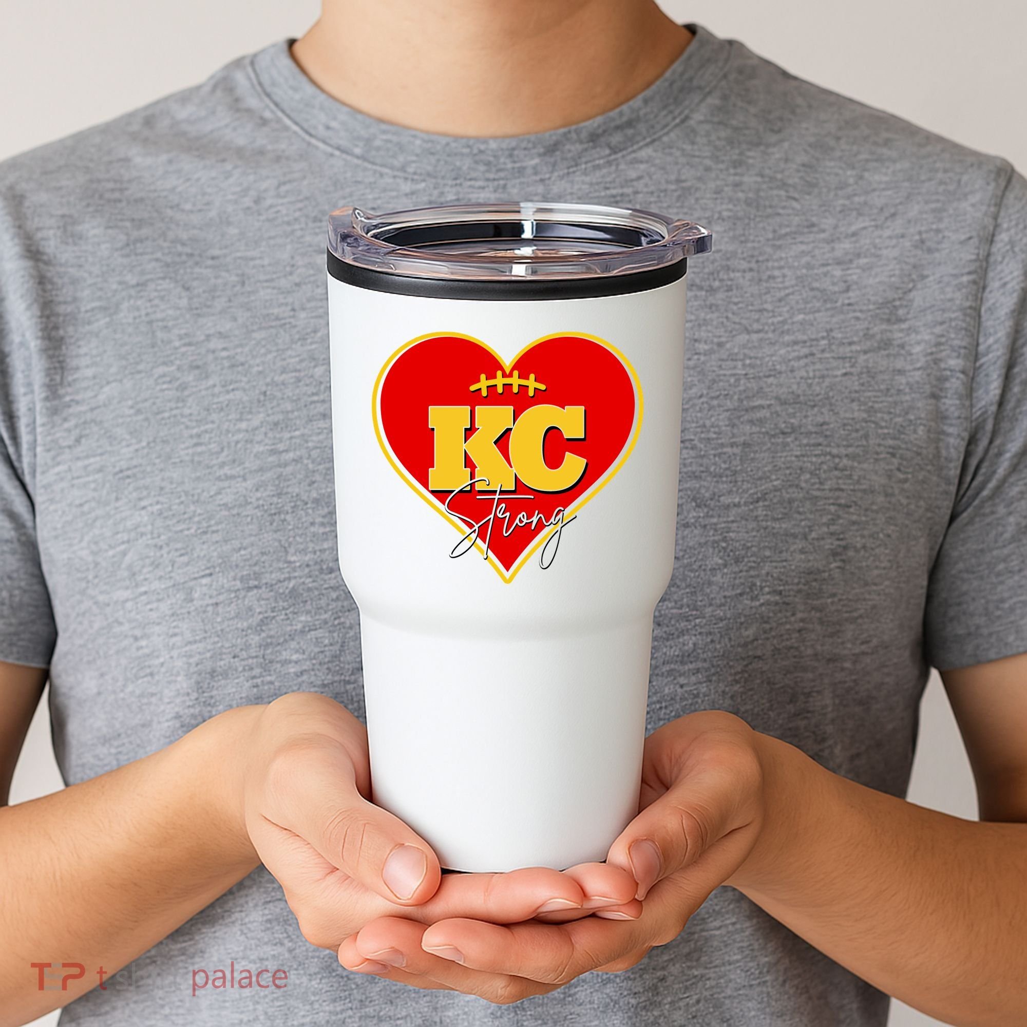 Kansas City Strong Football Heart Awareness Tumbler