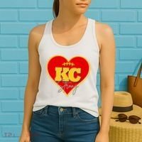 Kansas City Strong Football Heart Awareness Women's Tank Top thumb 2