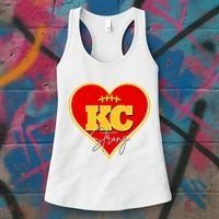 Kansas City Strong Football Heart Awareness Women's Tank Top thumb 3