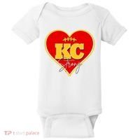 Kansas City Strong Football Heart Awareness Baby Bodysuit thumb 0