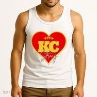 Kansas City Strong Football Heart Awareness Tank Top thumb 3