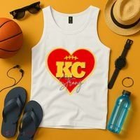 Kansas City Strong Football Heart Awareness Tank Top thumb 4