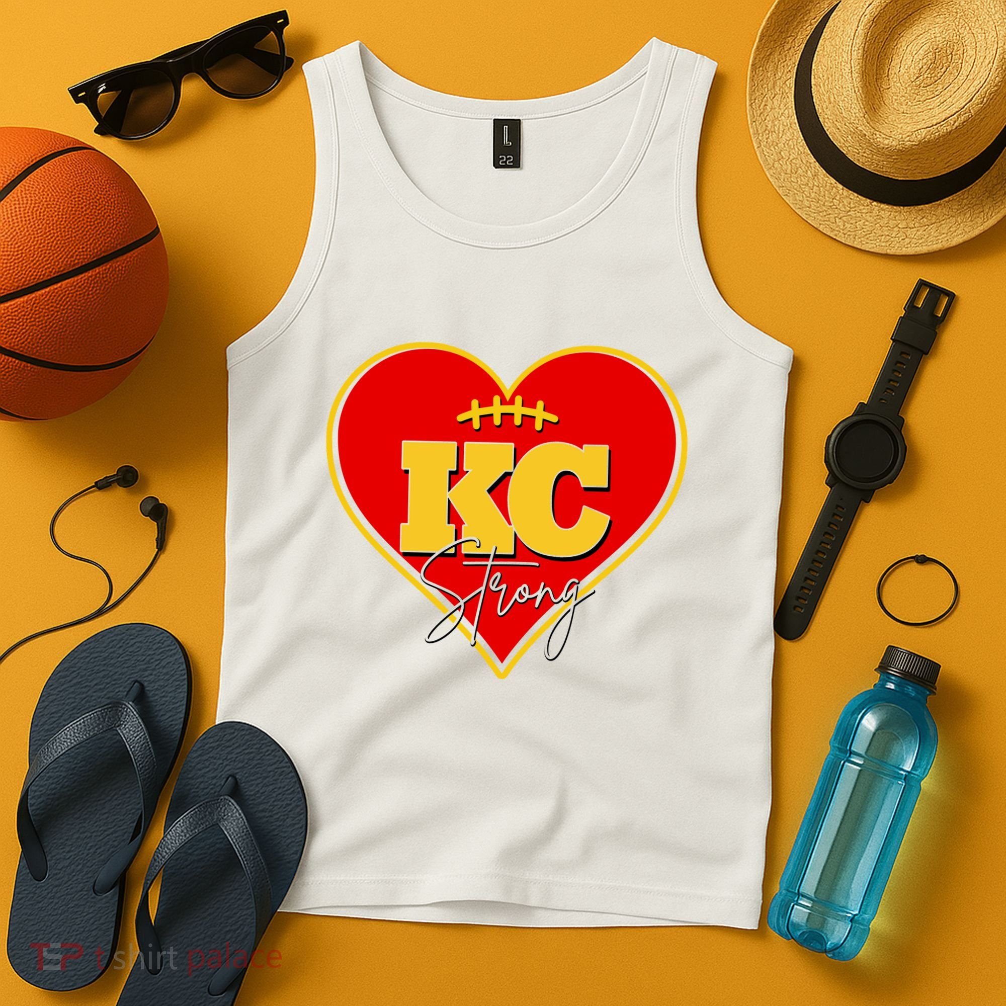 Kansas City Strong Football Heart Awareness Tank Top
