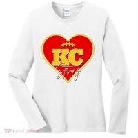 Kansas City Strong Football Heart Awareness Women's Long Sleeve Shirt thumb 0