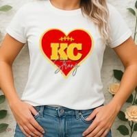 Kansas City Strong Football Heart Awareness Women's T-Shirt thumb 2