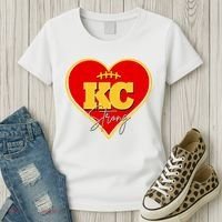 Kansas City Strong Football Heart Awareness Women's T-Shirt thumb 3