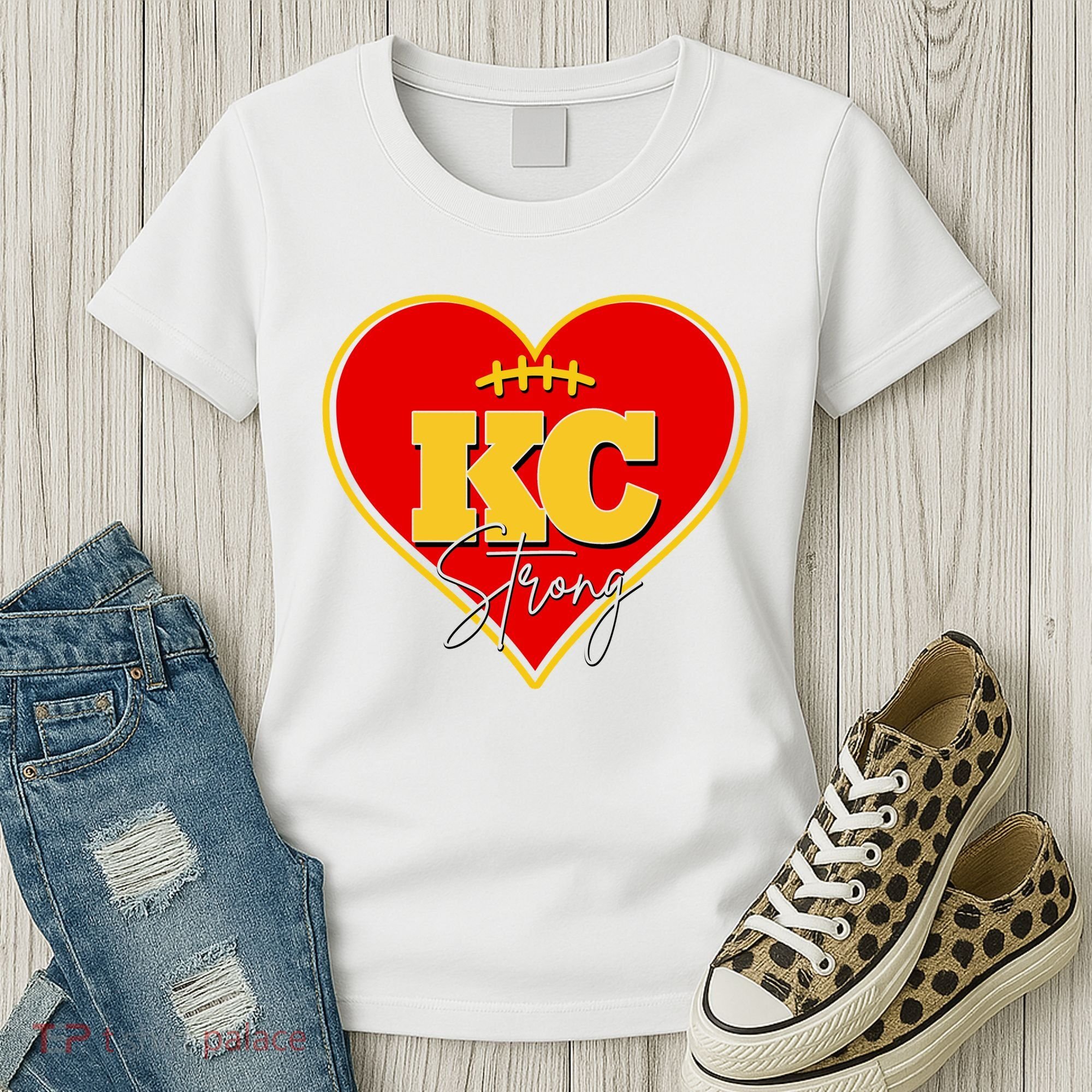 Kansas City Strong Football Heart Awareness Women's T-Shirt