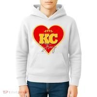 Kansas City Strong Football Heart Awareness Kids Hoodie thumb 4