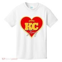 Kansas City Strong Football Heart Awareness Kids T-Shirt thumb 0