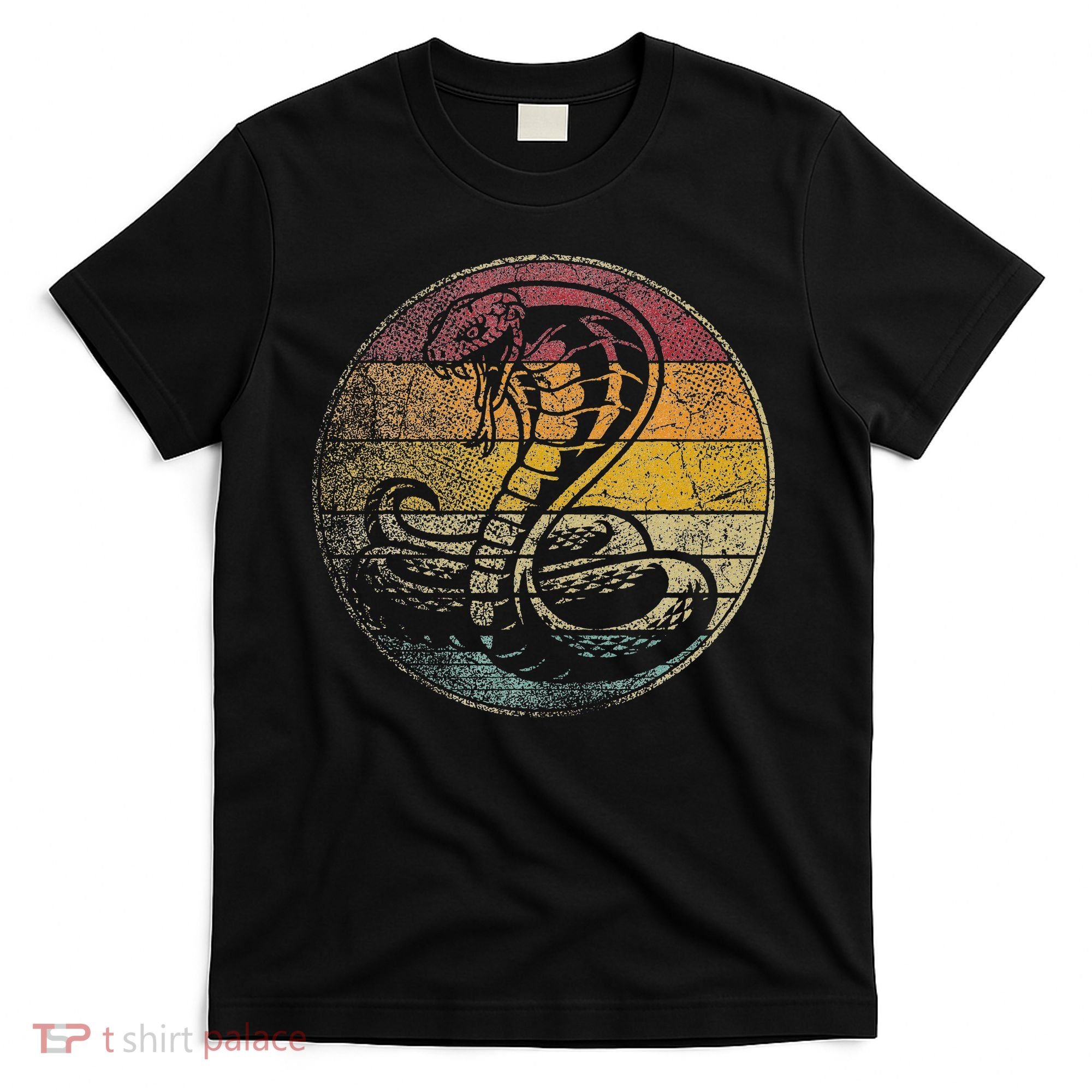 King Cobra Snake Sun Retro Vintage Reptile 80s Gift T-Shirt