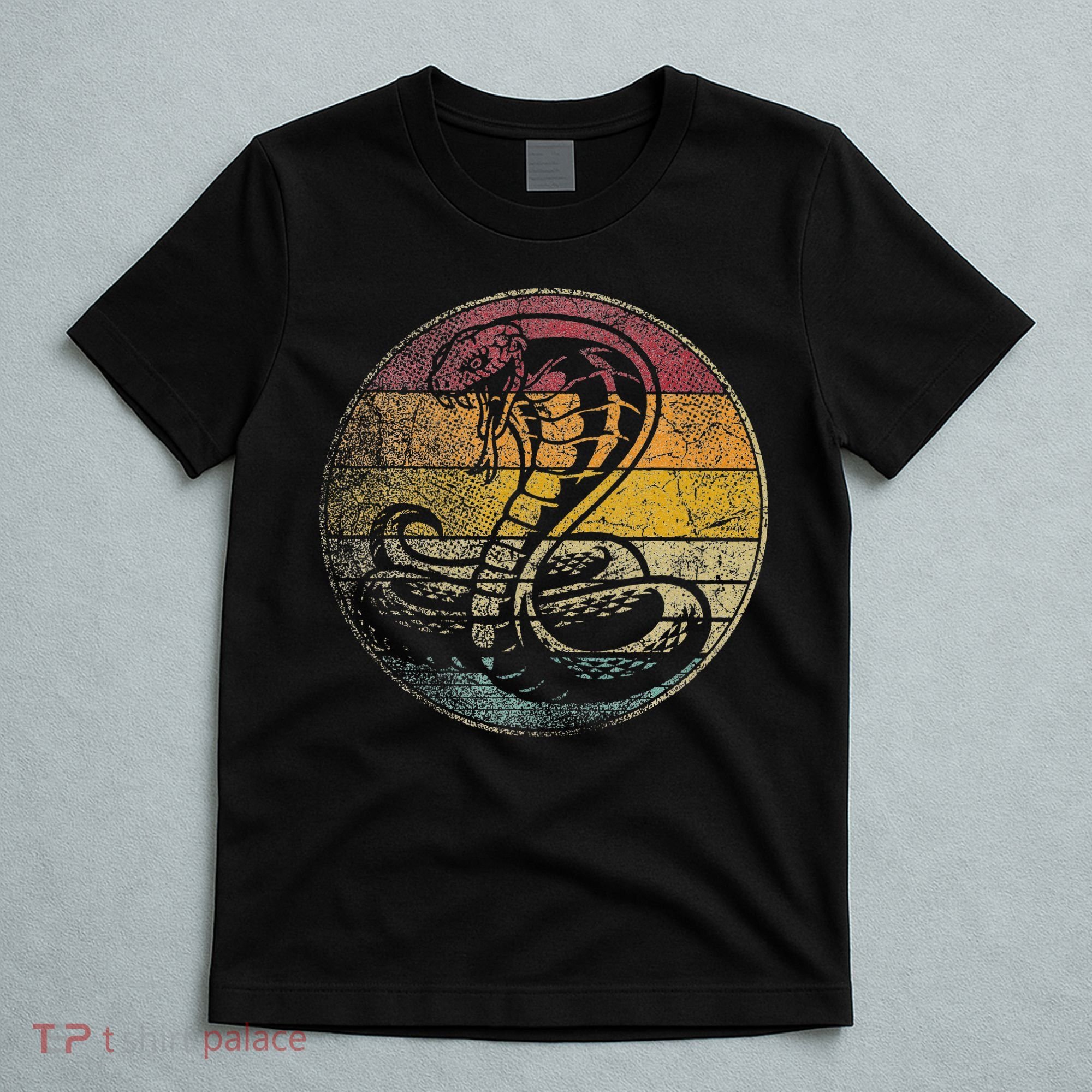 King Cobra Snake Sun Retro Vintage Reptile 80s Gift T-Shirt