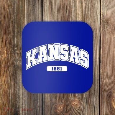Kansas Collegiate Style 1861 Coaster