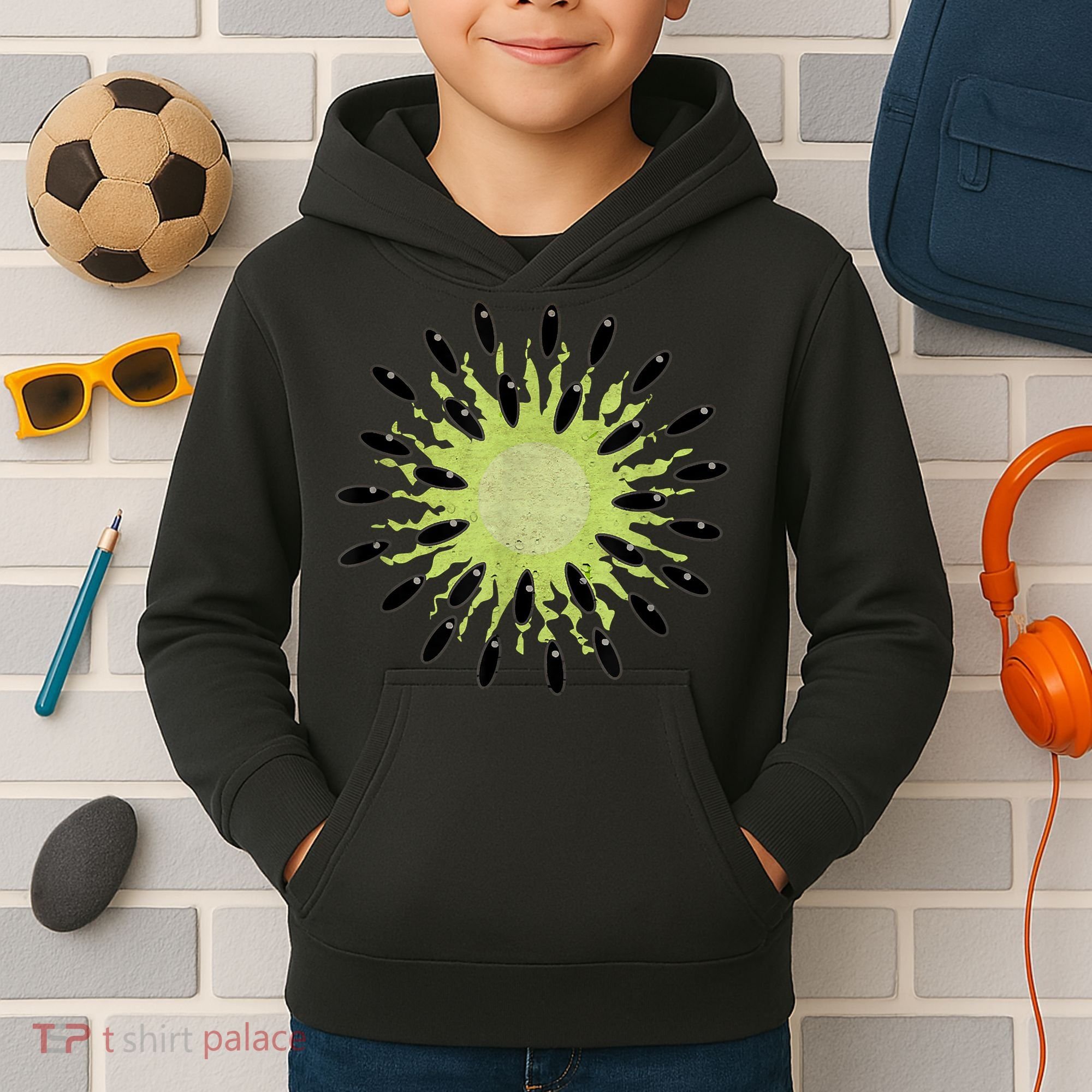 Kiwi Costume Tropical Fruit Lazy Halloween Costume Kids Hoodie
