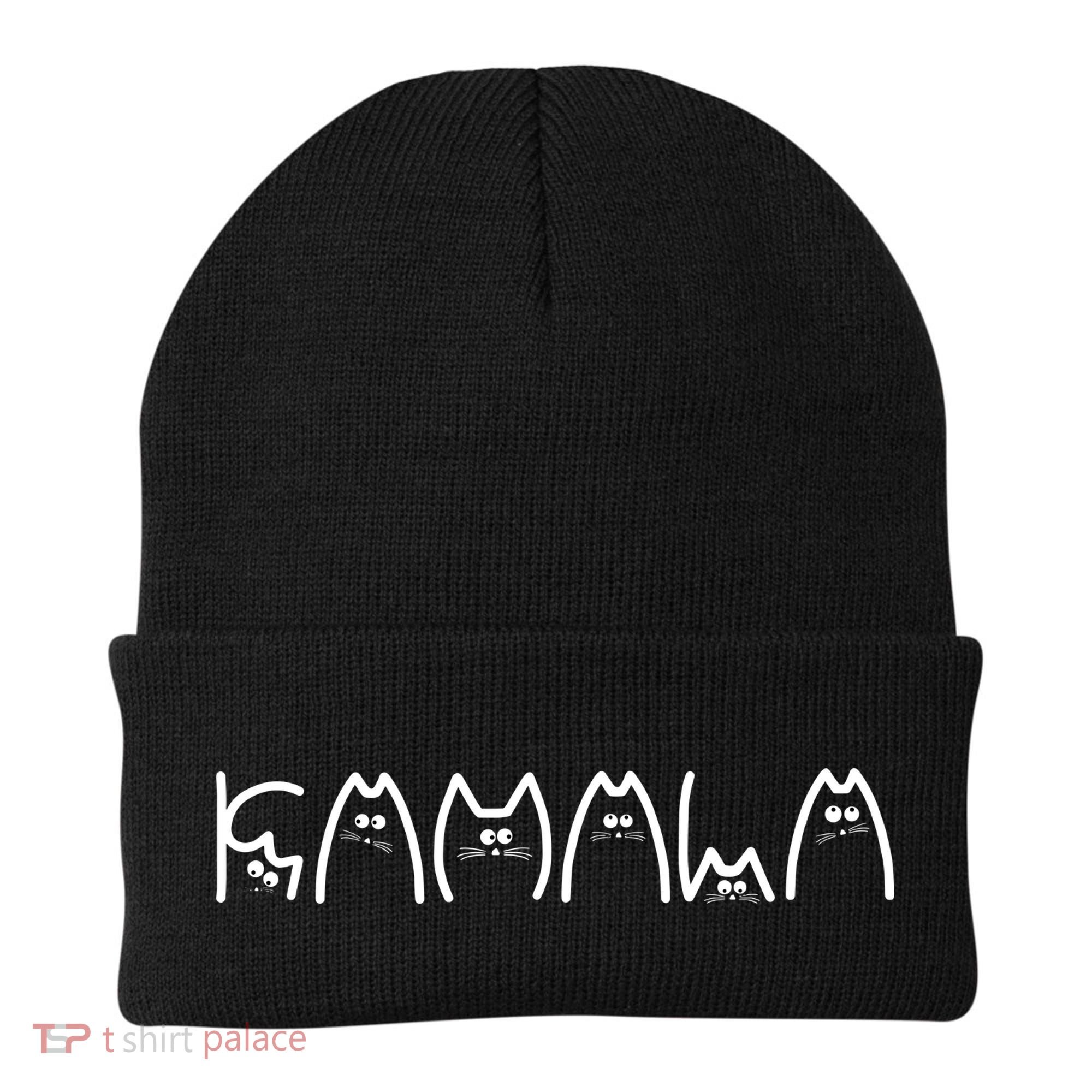 Kamala Cat Typography Alphabet Cats For Kamala Harris 2024 Beanie