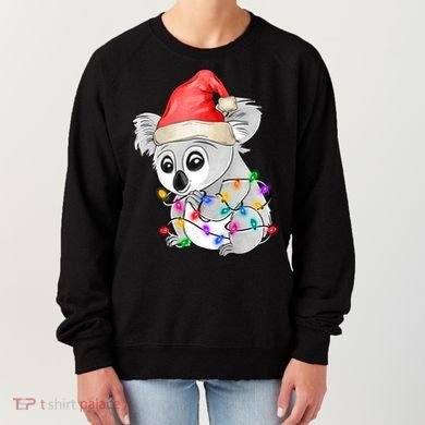 Koala Christmas Tree Light Tangled Pajama Xmas Graphic Great Gift Women's Sweatshirt
