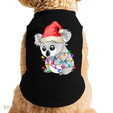 Koala Christmas Tree Light Tangled Pajama Xmas Graphic Great Gift Doggie Tank