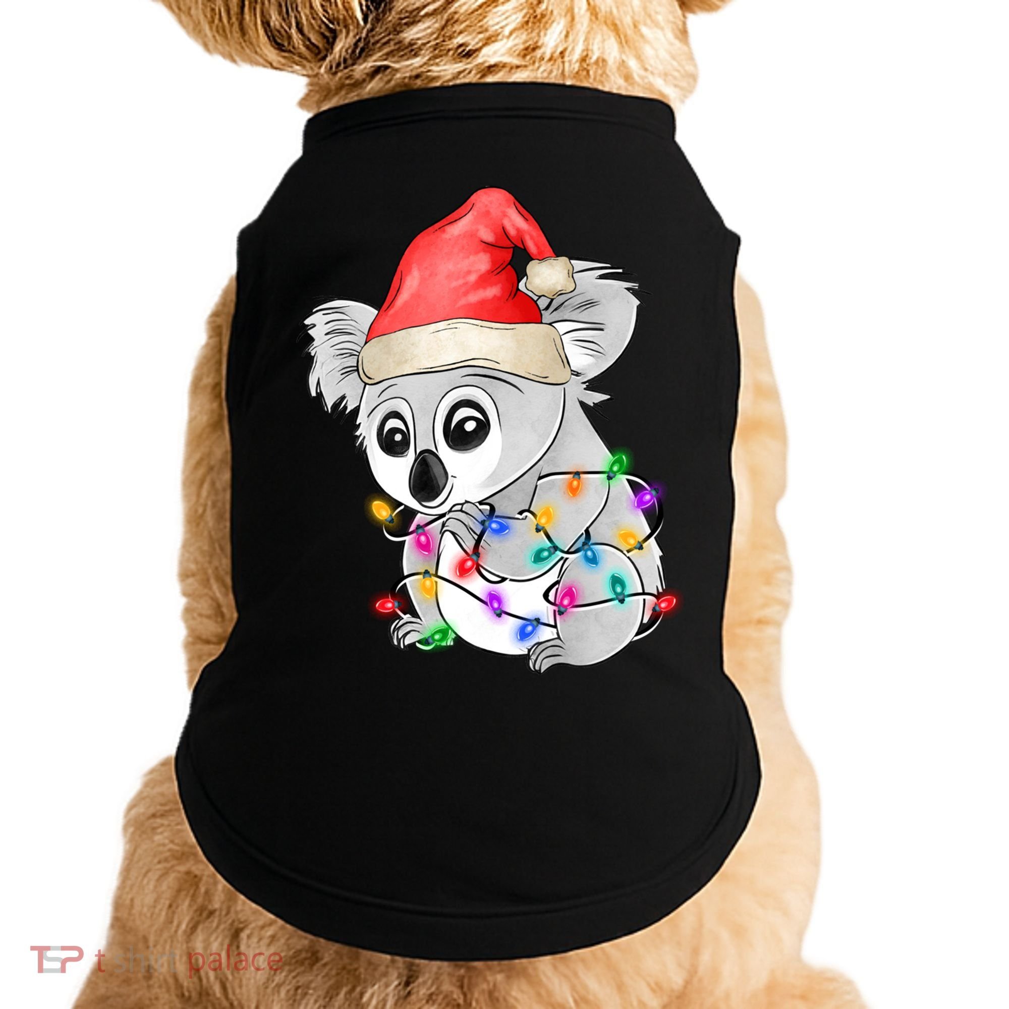 Koala Christmas Tree Light Tangled Pajama Xmas Graphic Great Gift Doggie Tank