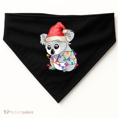 Koala Christmas Tree Light Tangled Pajama Xmas Graphic Great Gift USA-Made Doggie Bandana