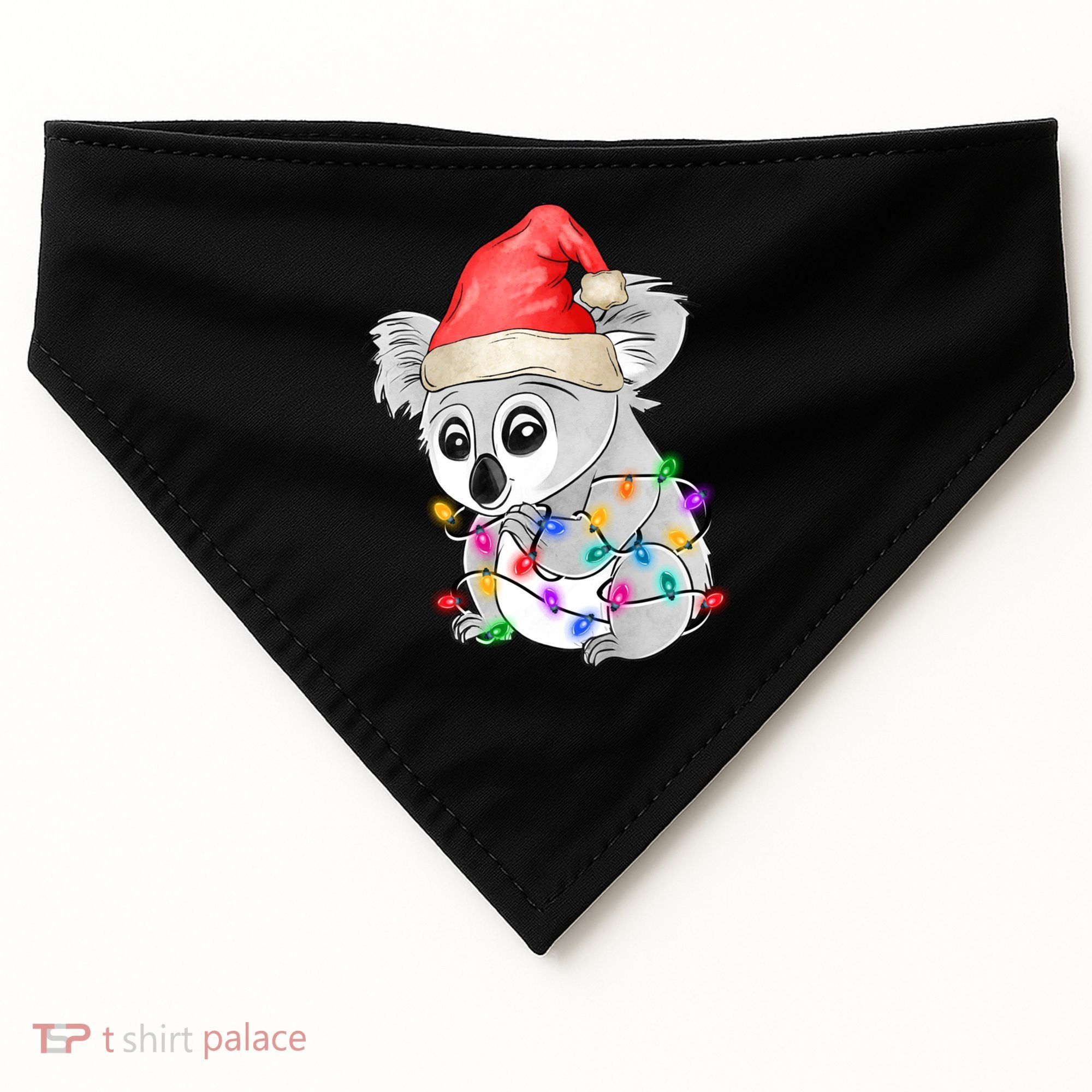 Koala Christmas Tree Light Tangled Pajama Xmas Graphic Great Gift USA-Made Doggie Bandana