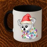 Koala Christmas Tree Light Tangled Pajama Xmas Graphic Great Gift Coffee Mug thumb 2