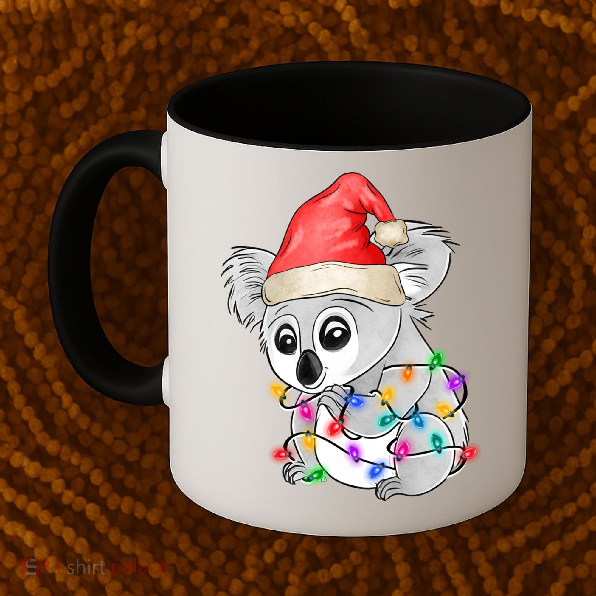 Koala Christmas Tree Light Tangled Pajama Xmas Graphic Great Gift Coffee Mug