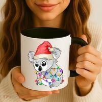 Koala Christmas Tree Light Tangled Pajama Xmas Graphic Great Gift Coffee Mug thumb 3