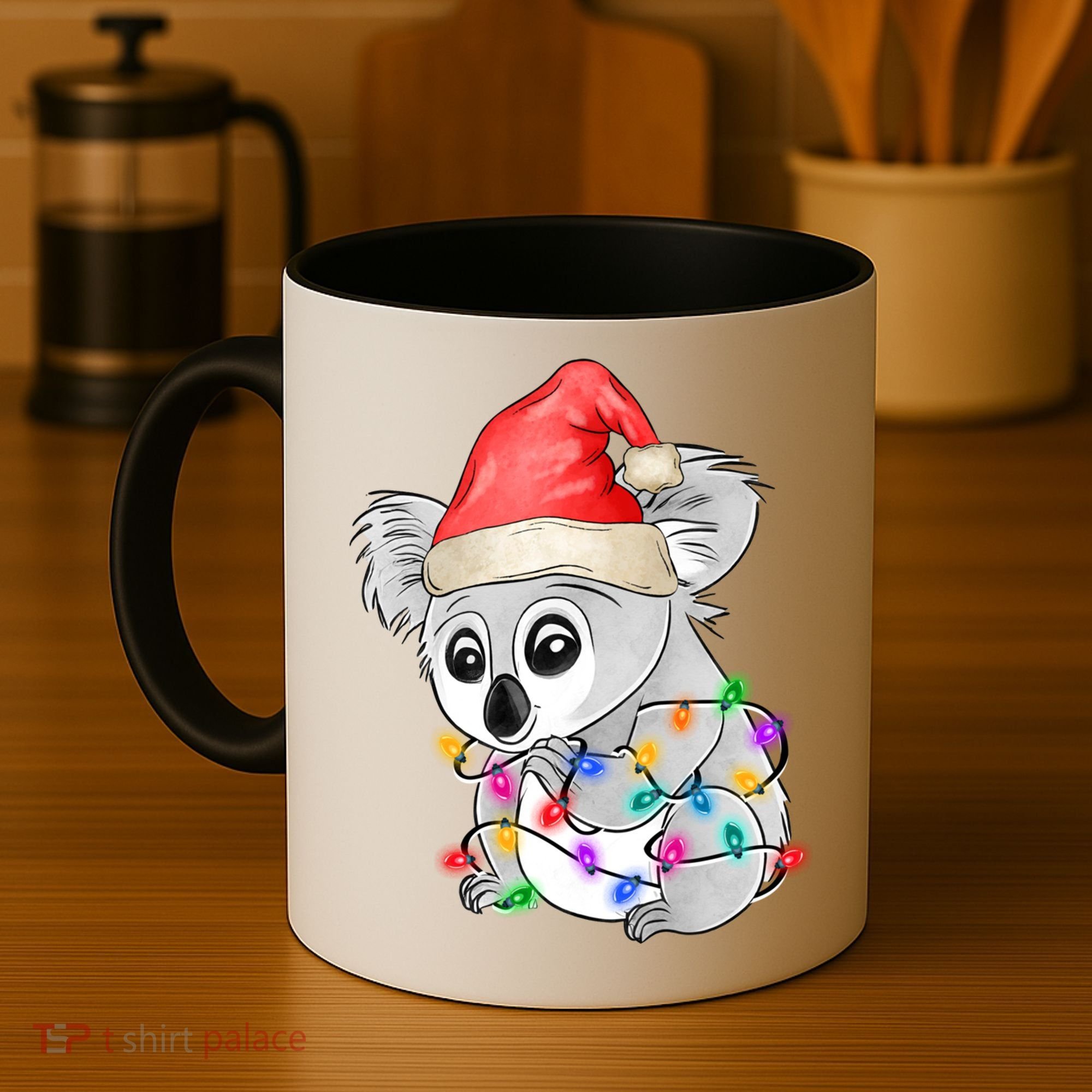 Koala Christmas Tree Light Tangled Pajama Xmas Graphic Great Gift Coffee Mug