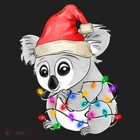 Koala Christmas Tree Light Tangled Pajama Xmas Graphic Great Gift Beanie thumb 2