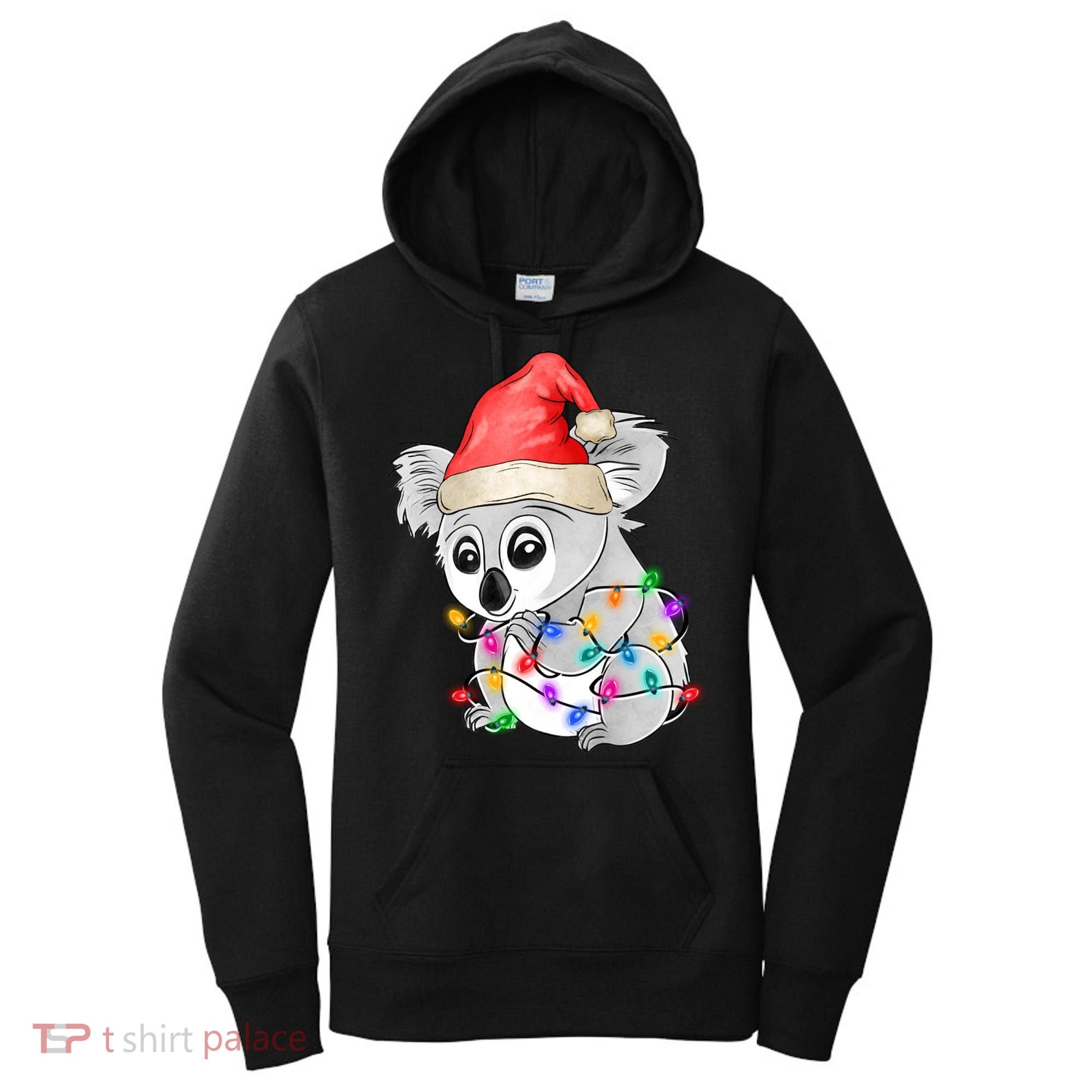 Koala Christmas Tree Light Tangled Pajama Xmas Graphic Great Gift Women's Hoodie