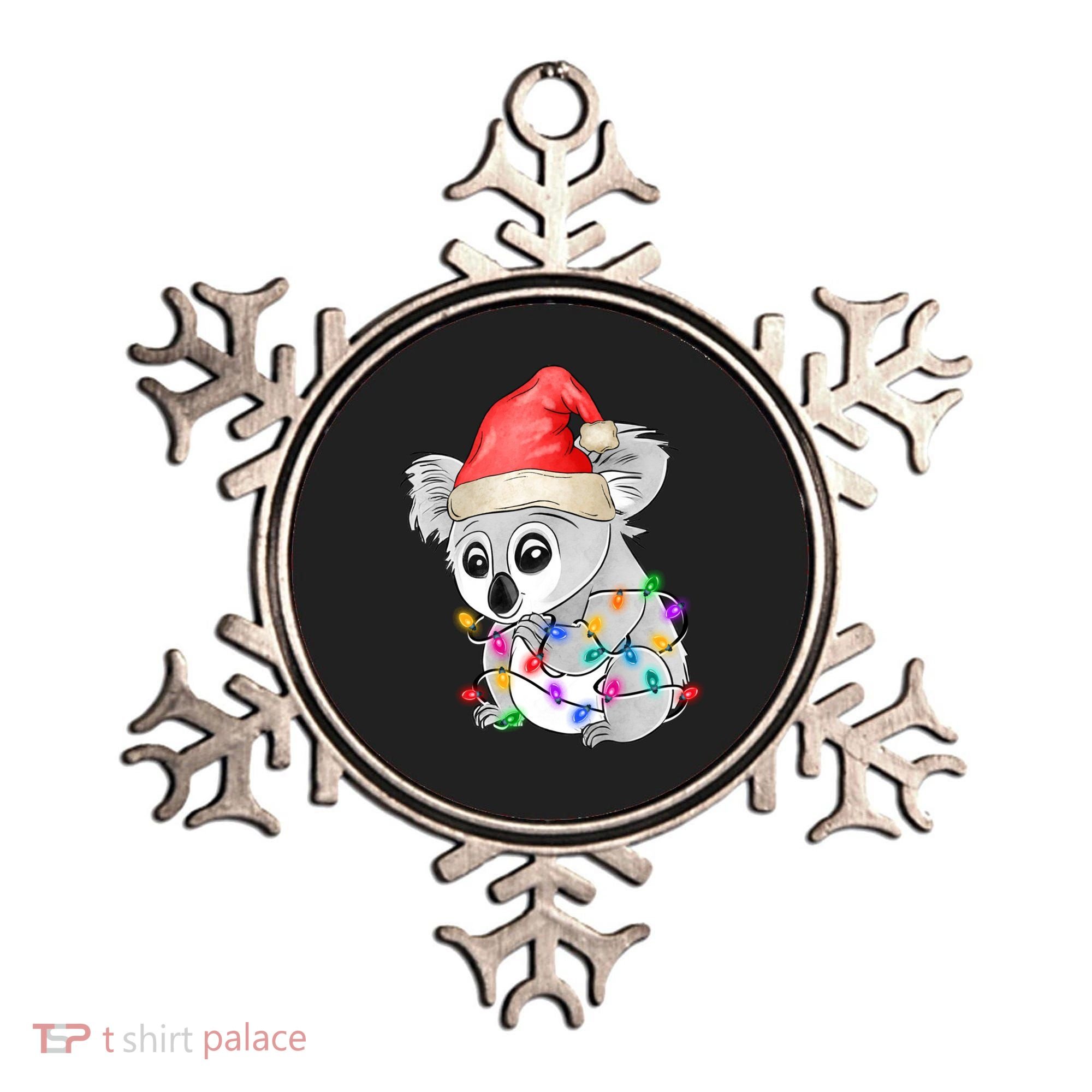 Koala Christmas Tree Light Tangled Pajama Xmas Graphic Great Gift Ornament