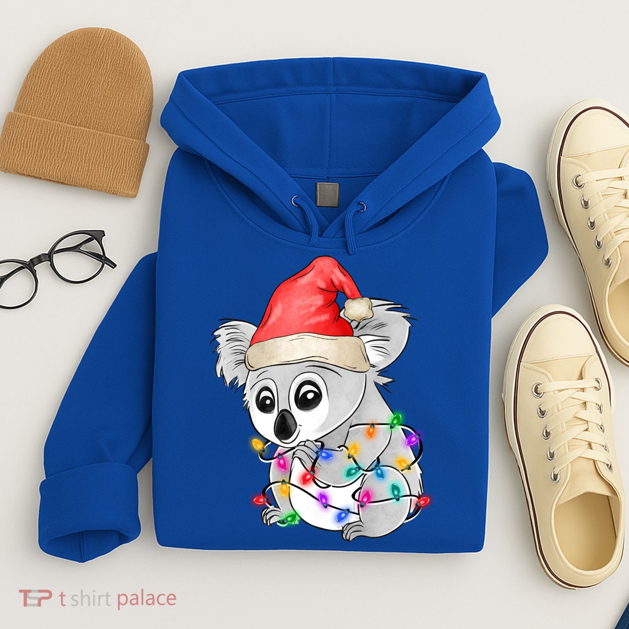 Koala Christmas Tree Light Tangled Pajama Xmas Graphic Great Gift Hoodie