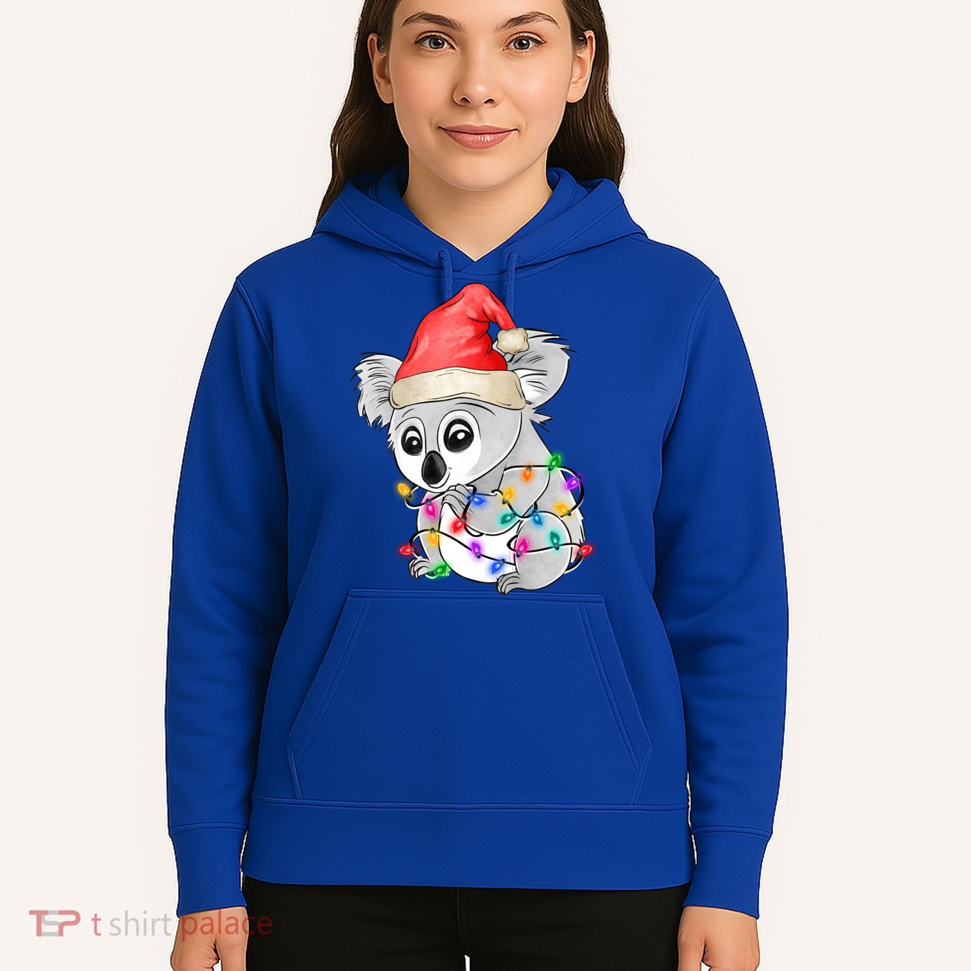 Koala Christmas Tree Light Tangled Pajama Xmas Graphic Great Gift Hoodie