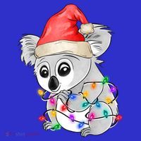 Koala Christmas Tree Light Tangled Pajama Xmas Graphic Great Gift Long Sleeve Shirt thumb 2