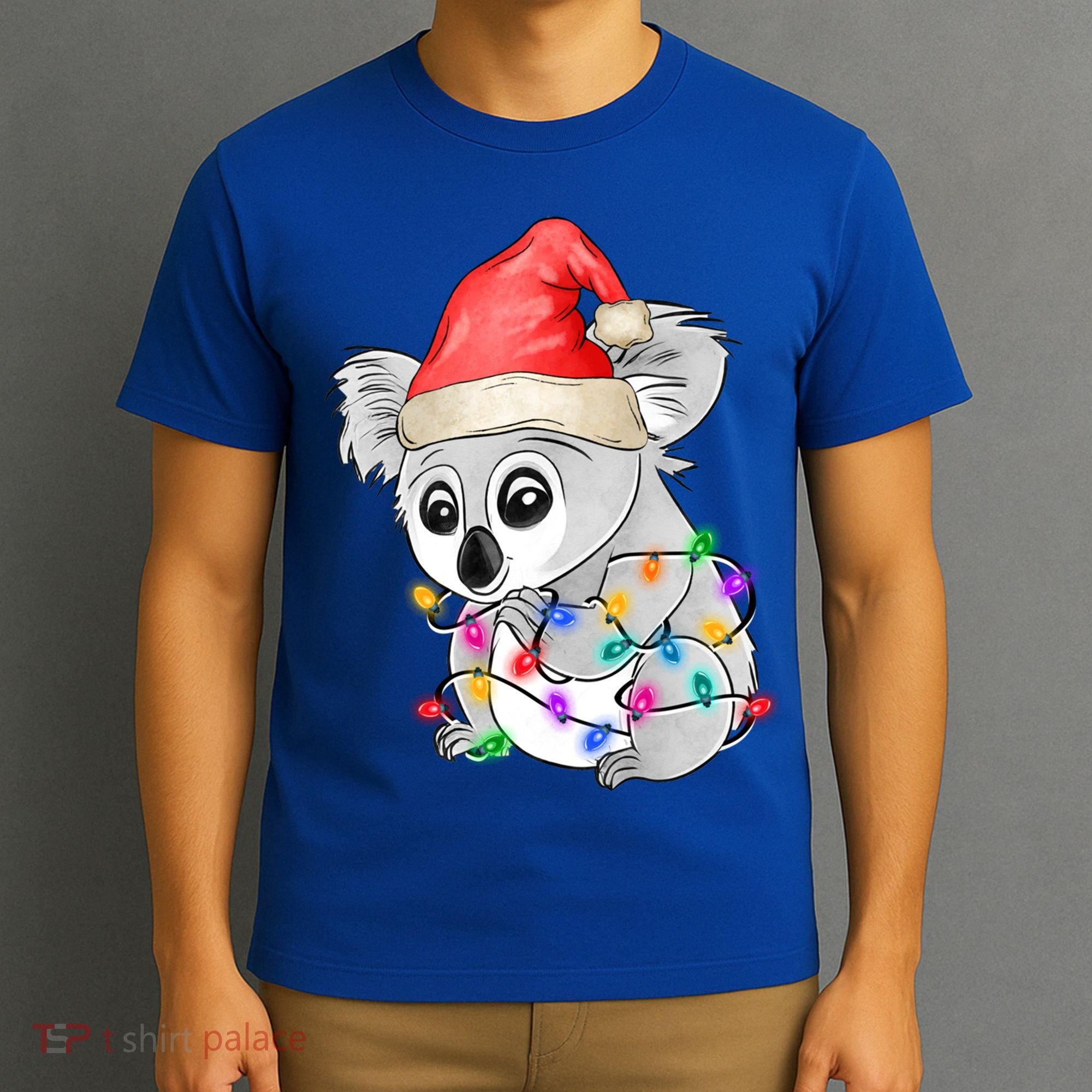 Koala Christmas Tree Light Tangled Pajama Xmas Graphic Great Gift T-Shirt