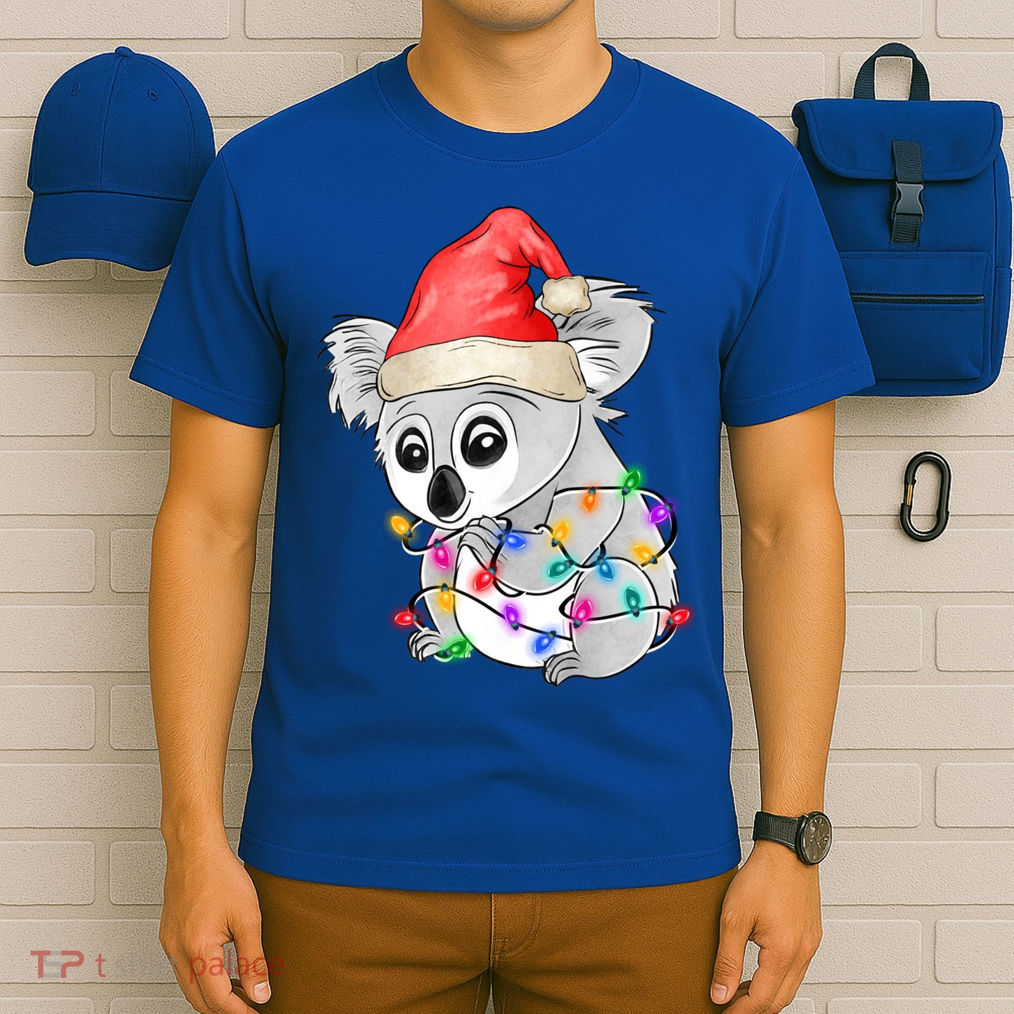 Koala Christmas Tree Light Tangled Pajama Xmas Graphic Great Gift T-Shirt