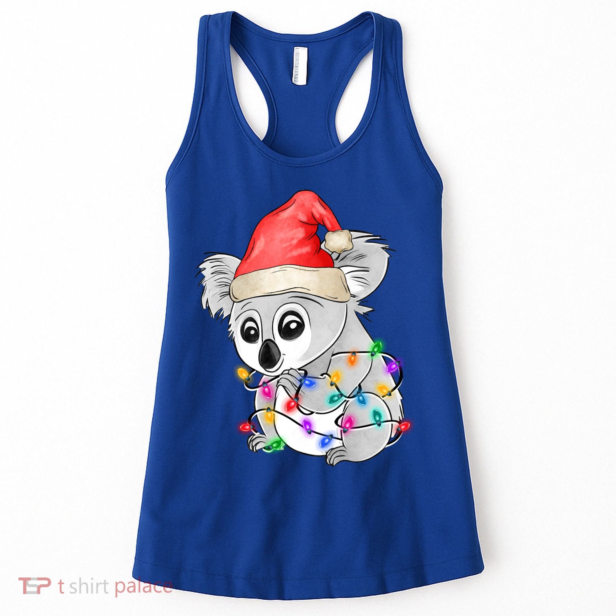 Koala Christmas Tree Light Tangled Pajama Xmas Graphic Great Gift Women's Tank Top