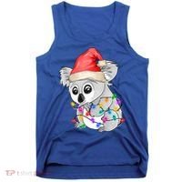 Koala Christmas Tree Light Tangled Pajama Xmas Graphic Great Gift Tank Top thumb 0