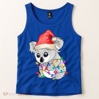 Koala Christmas Tree Light Tangled Pajama Xmas Graphic Great Gift Tank Top thumb 2