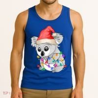 Koala Christmas Tree Light Tangled Pajama Xmas Graphic Great Gift Tank Top thumb 3