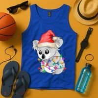 Koala Christmas Tree Light Tangled Pajama Xmas Graphic Great Gift Tank Top thumb 4