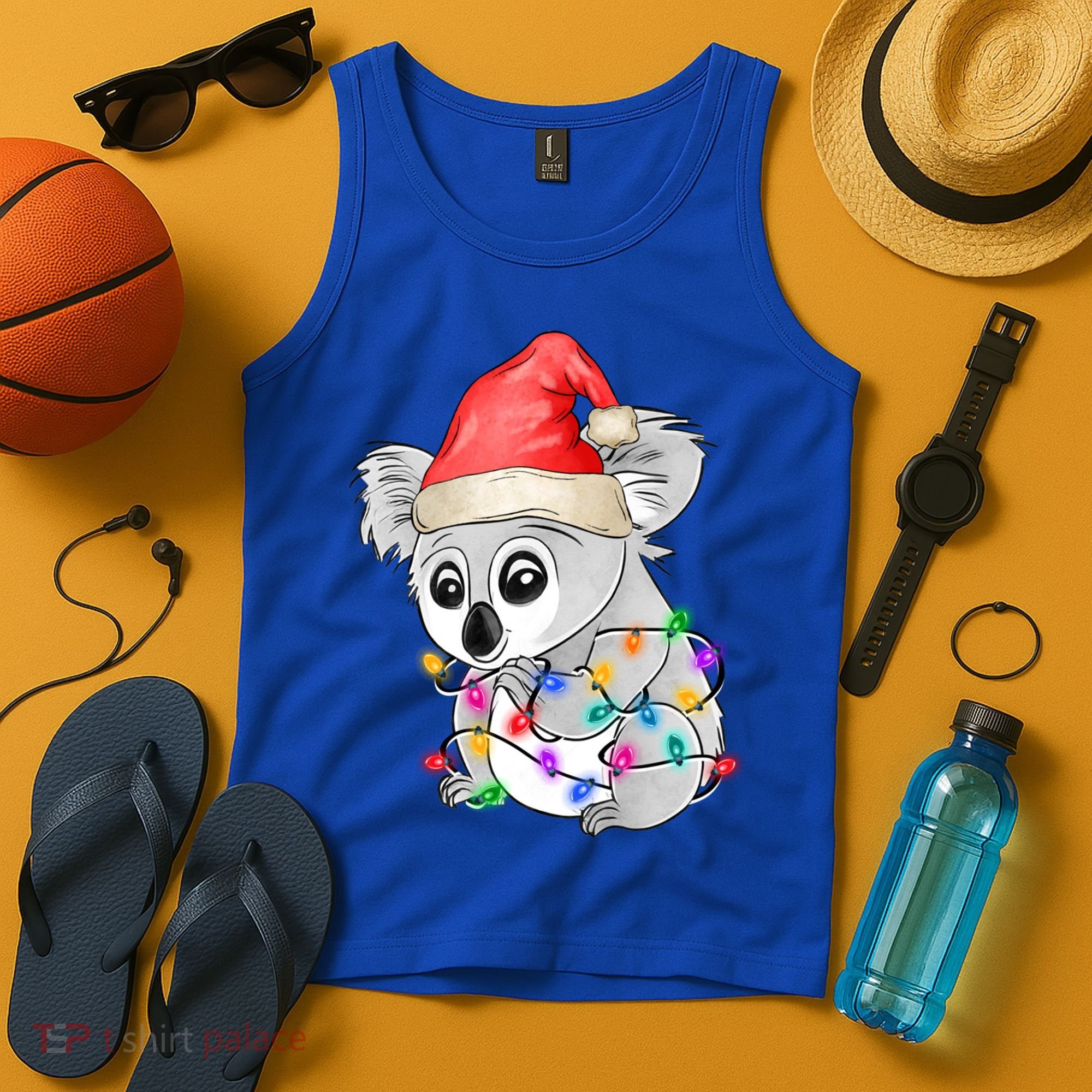 Koala Christmas Tree Light Tangled Pajama Xmas Graphic Great Gift Tank Top