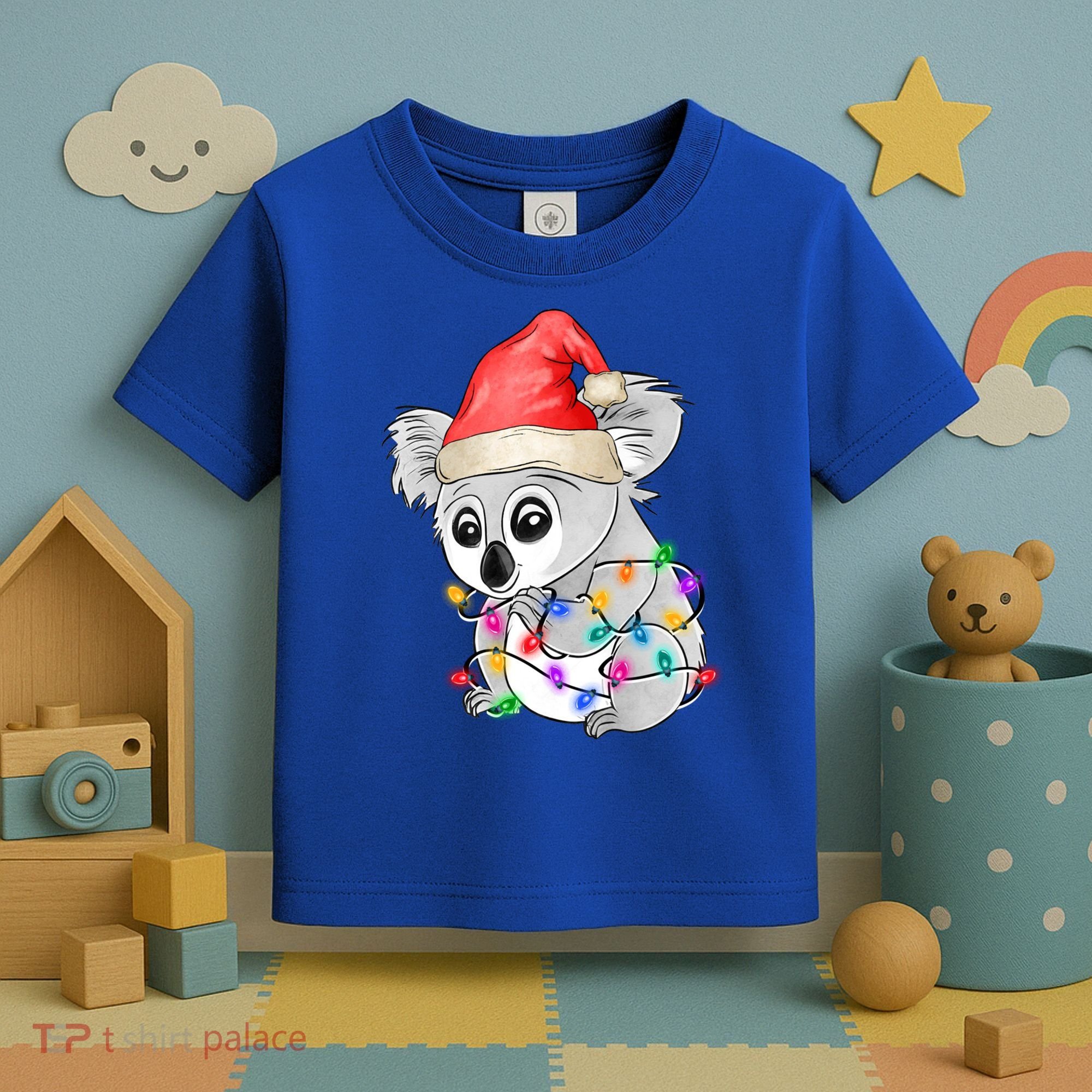 Koala Christmas Tree Light Tangled Pajama Xmas Graphic Great Gift Toddler T-Shirt